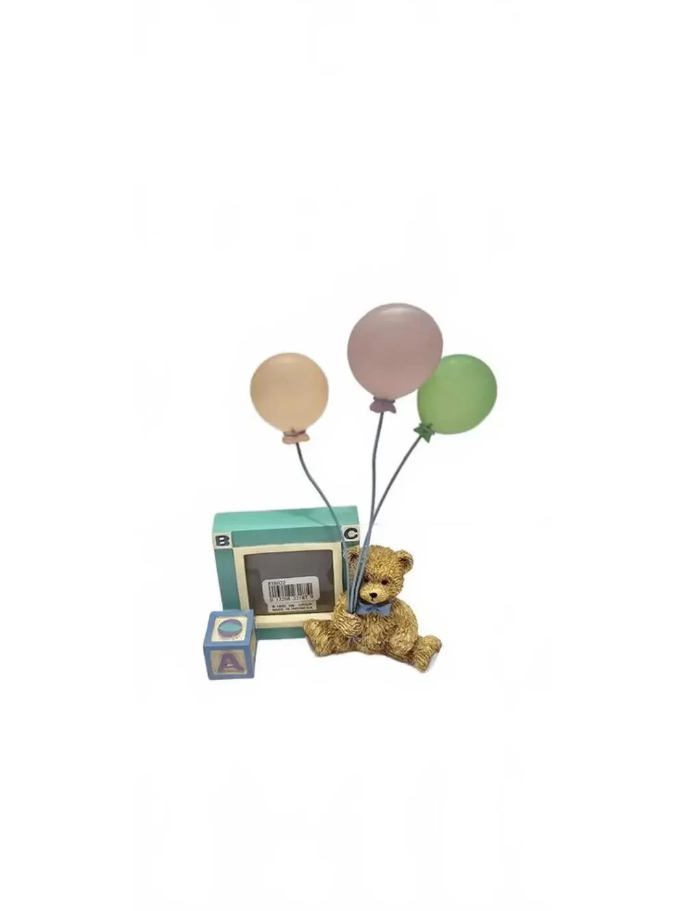 1998 HB Group Teddy Bear Figurine with Balloons and ABC Blocks